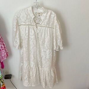 White Lace Peasant Dress –